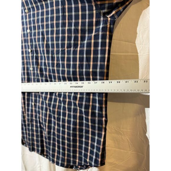 Cutter & Buck Men's Plaid Button-Up Shirt Blue Long Sleeve 2XT Career Workwear - Picture 4 of 8